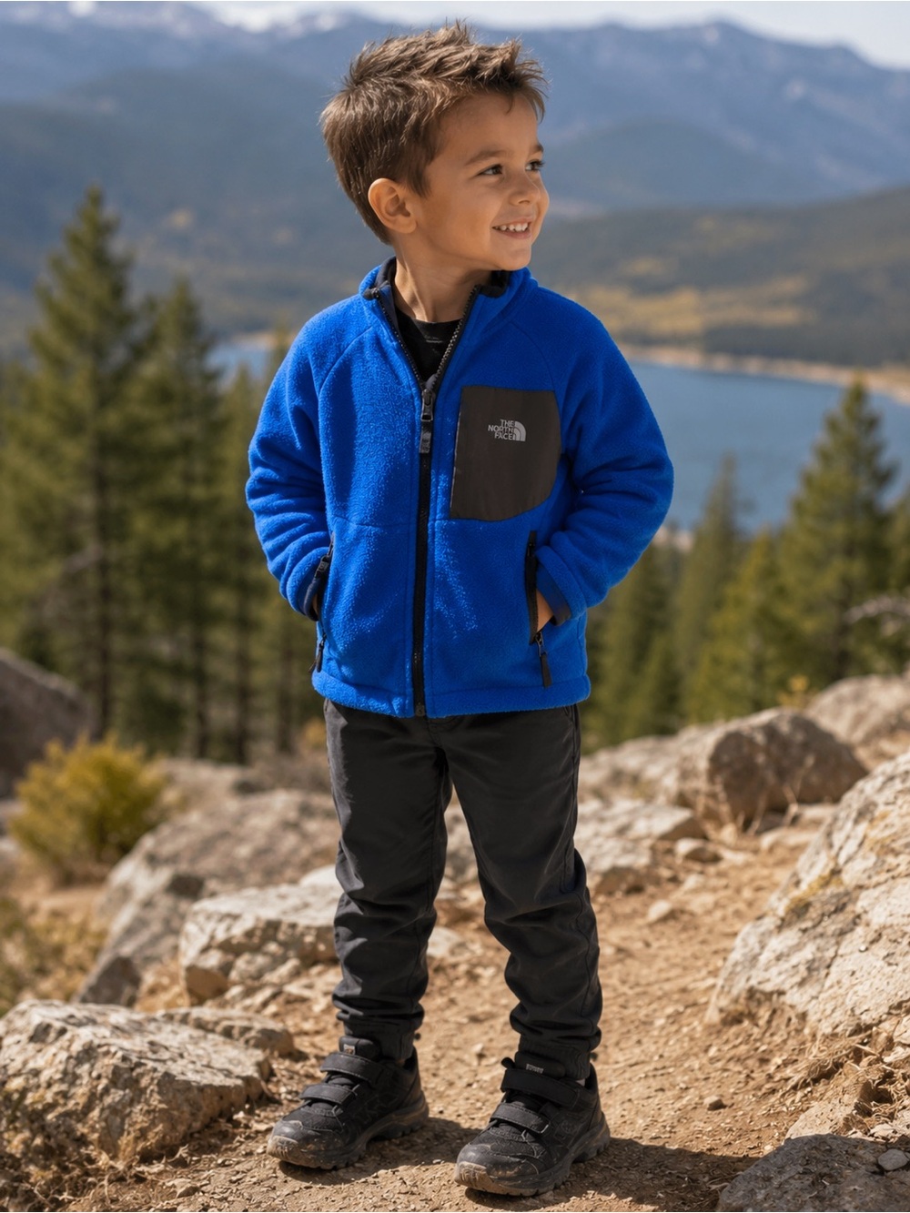 The North Face Kids Blue Sherpa Lined Hooded Fleece Jacket XXS